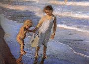 Joaquin Sorolla Two children in Valencia Beach